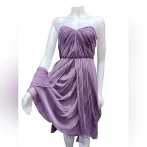 Le Château EUC Strapless  Mini Chiffon Purple Dress Size Small